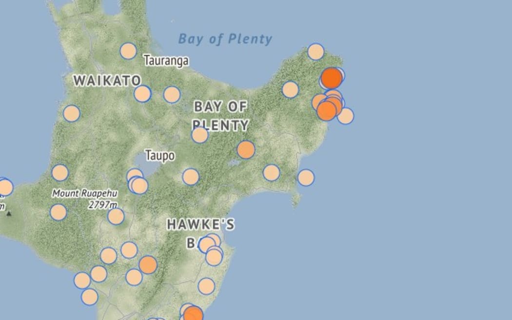 A strong magnitude 4.6 quake centred near Ruatoria.