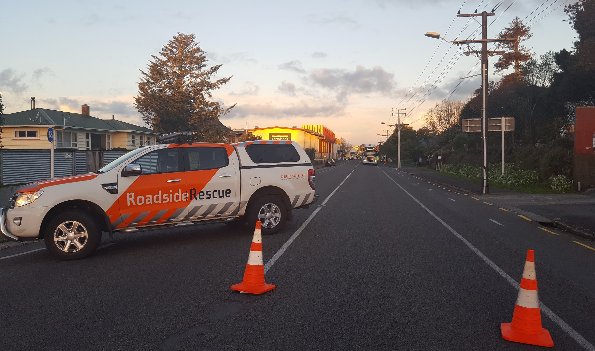 Police put up a cordon at the scene of the crash in Inglewood.