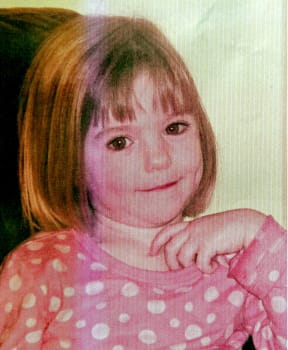 Madeleine McCann aged three.