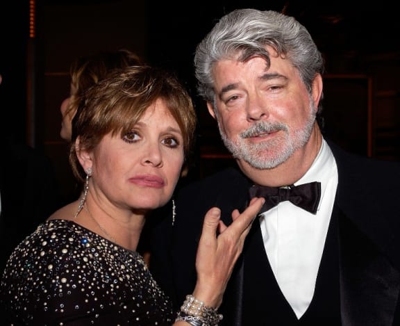 Carrie Fisher and George Lucas