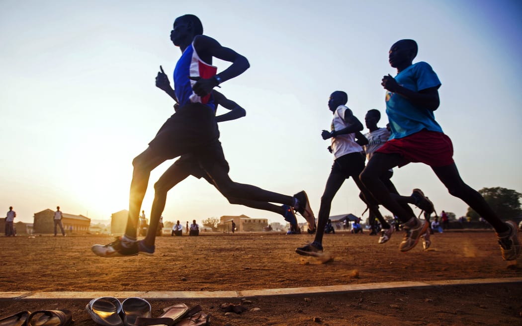 South Sudanese Olympic hopefuls train in Juba for a chance to qualify for the Rio  Olympics.