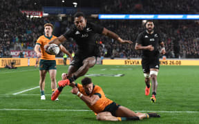 Sevu Reece.
All Blacks v Australia, Bledisloe Cup. Eden Park, Auckland, New Zealand. Saturday 7 August 2021.. © Copyright Photo: Jeremy Ward / www.photosport.nz