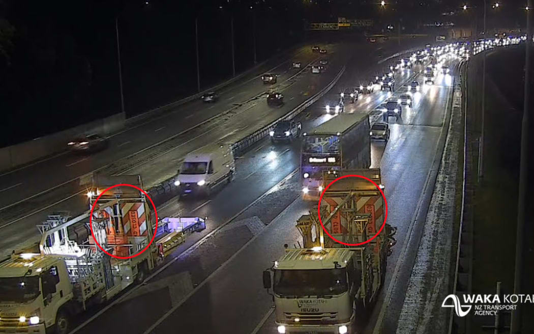 Lanes were closed on Auckland Harbour Bridge due to strong wind on Wednesday morning 26 July 2023.