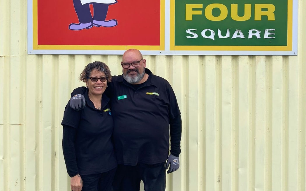 Rick Metcalfe and Roslyn Hepana at their Four Square in Te Araroa, East Coast