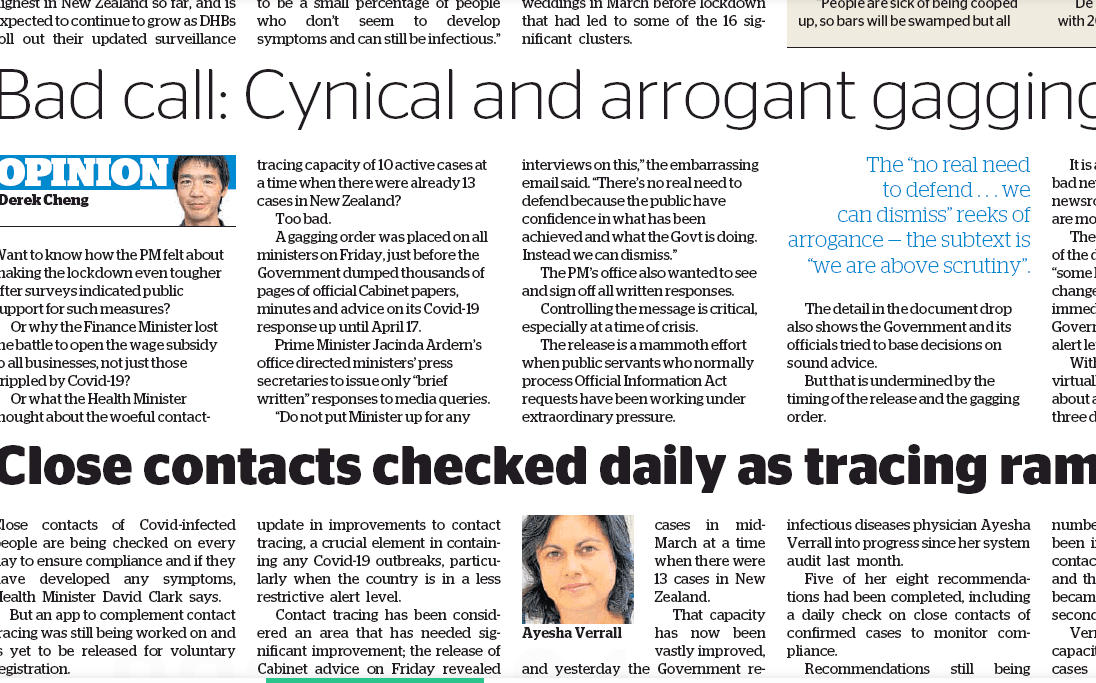 The New Zealand Herald's Derek Chang sounds off about the 'document dump' and gagging instruction last weekend.