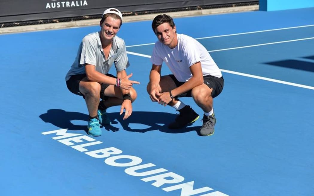 Finn Reynolds and his partner Durate Vale of Portugal, made the boys doubles final at the Australian Open in Melbourne. 2017