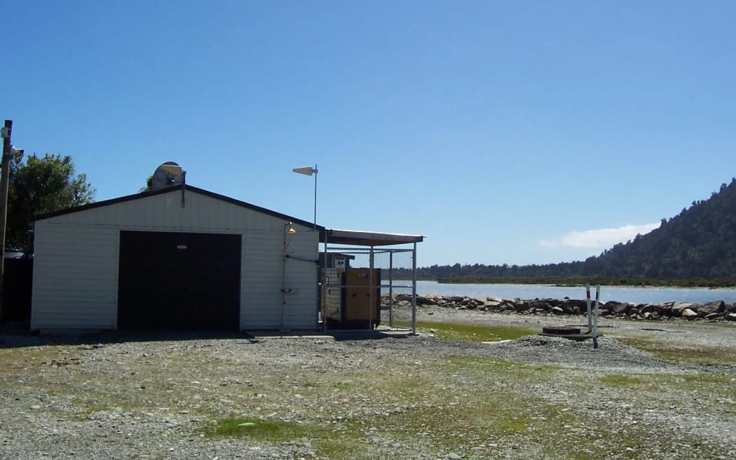 The Haast pumping station on the Haast River.