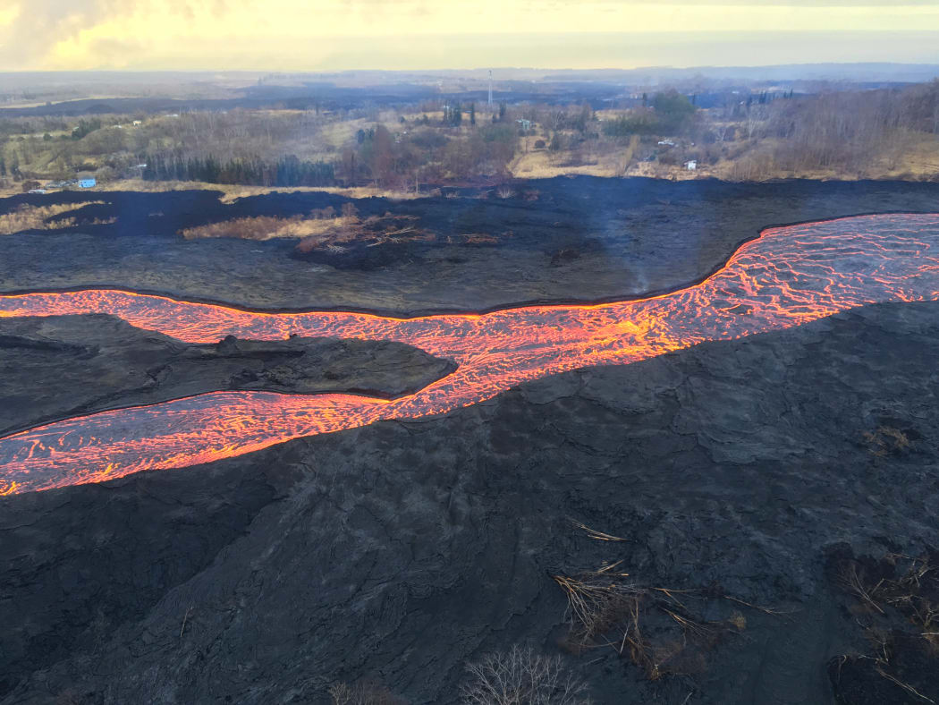 Lava flow from the Kilauea Volcano in June.