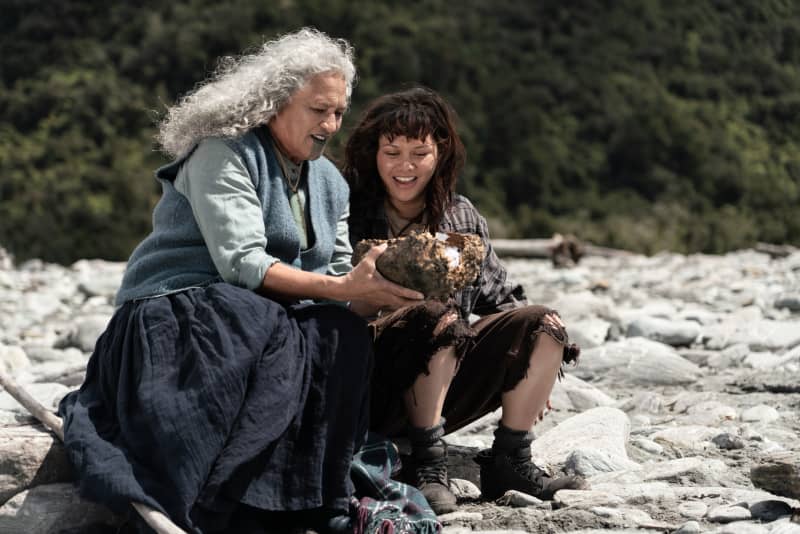 A screenshot of Kōkā film, directed by Kath Akuhata Brown and starring Hinetu Dell and Darneen Christian.