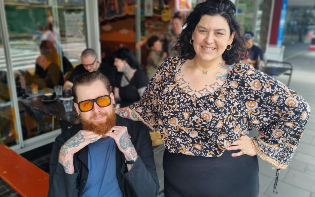 Australian tattoo artists Kyle Pearson and Bobbie Dazzler.