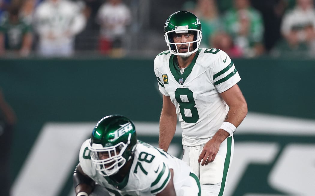 Quarterback Aaron Rodgers of the New York Jets.