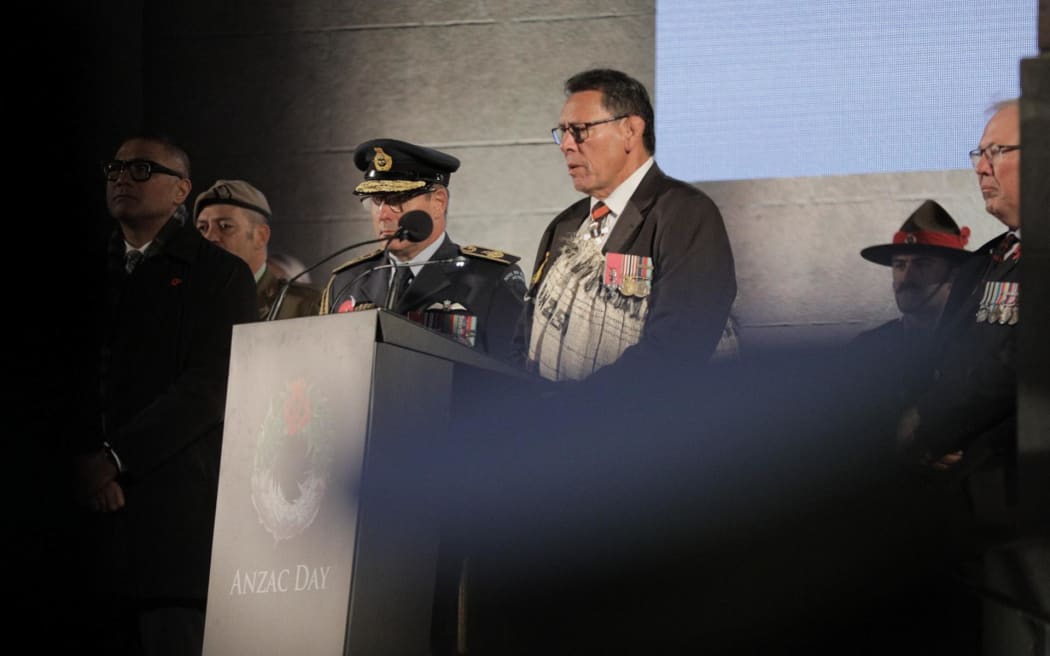 Thousands gather in Wellington at Pukeahu National War Memorial Park for the Anzac Day 2023 dawn service.