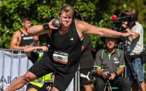Jacko Gill wins the Men's Shot Put 7.26kg during the Sir Graeme Douglas International Athletics Meet at Trusts Arena, Auckland, Sunday 9 February 2025. Copyright Photo: Shane Wenzlick / www.photosport.nz