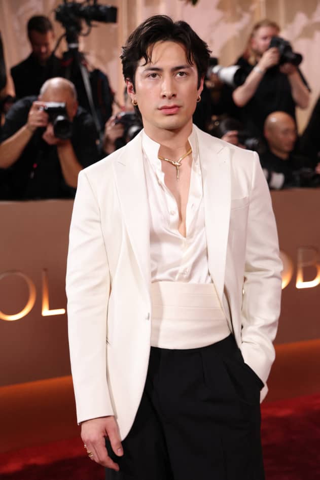 Canadian actor Hudson Williams attends the 83rd annual Golden Globe Awards at the Beverly Hilton hotel in Beverly Hills, California, on January 11, 2026.
