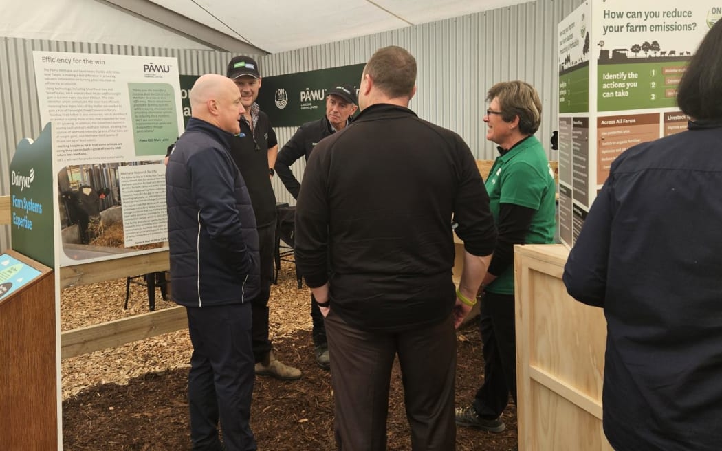 Prime Minister Christopher Luxon in the Science tent at Fieldays on Wednesday.
