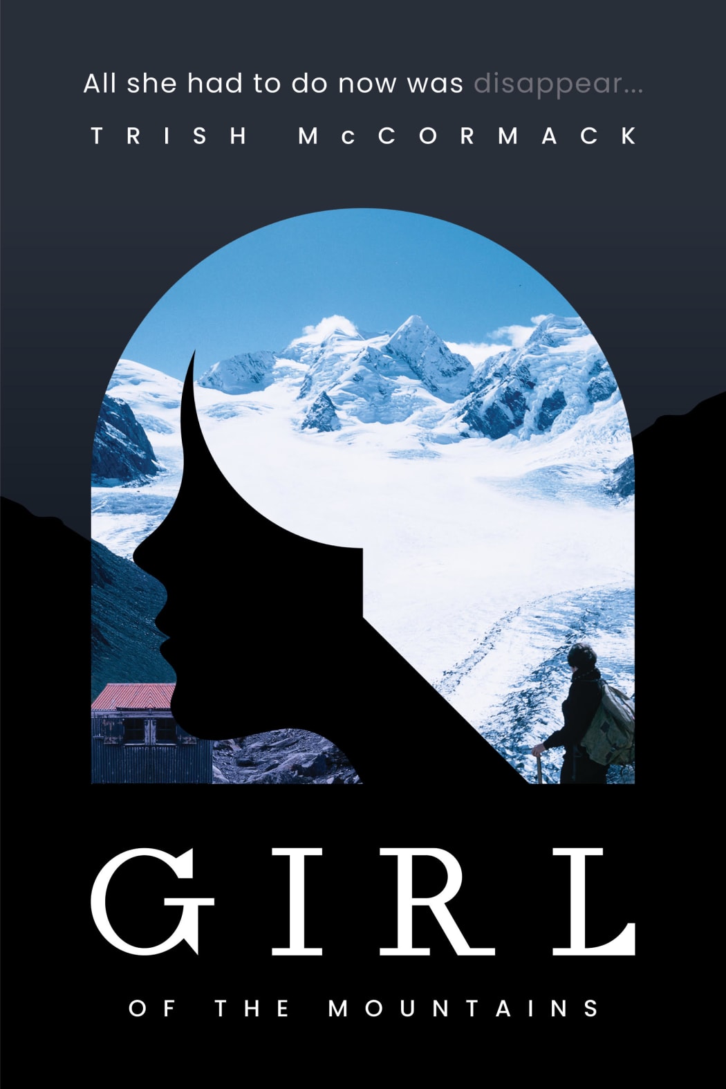 A book cover. It shows a stylised relief of a woman's face, backgrounded by an image of snow-capped mountains. The title is "GIRL OF THE MOUNTAINS".