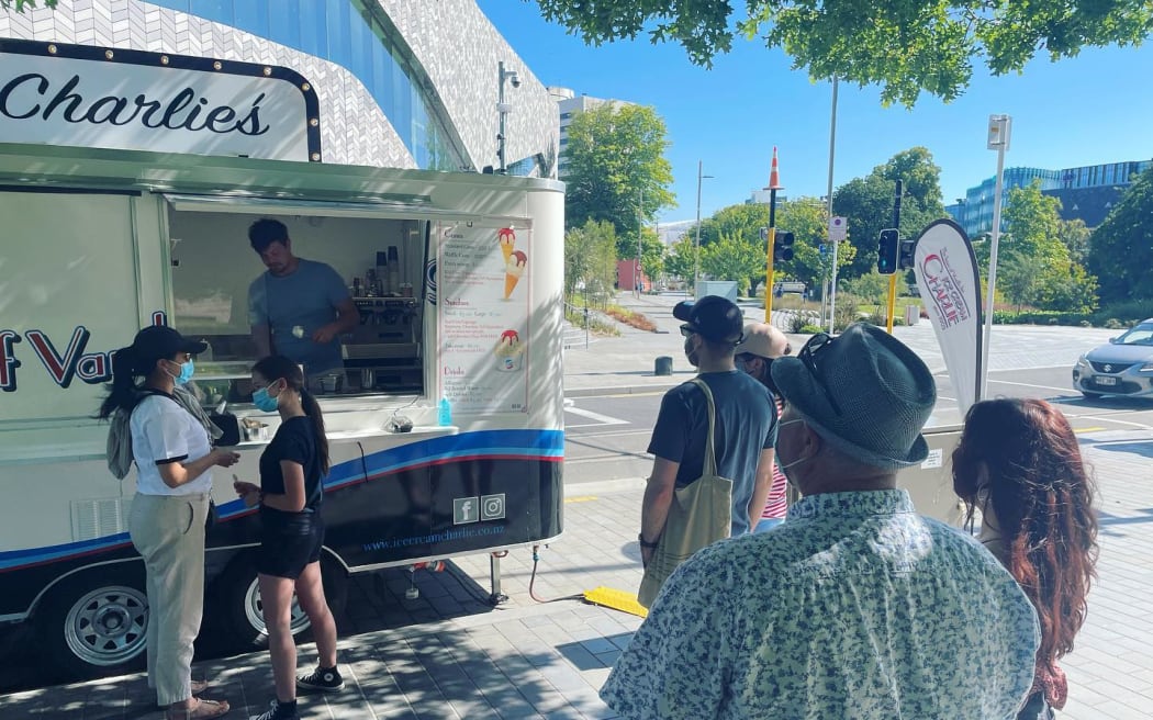 The Ice Cream Charlie truck at its home base, at Victoria Square Christchurch. Owner operator Tim McIsaac said business booms on hot day. (File photo)