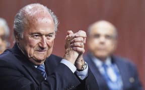 Sepp Blatter reacts after his re-election as president of FIFA in Zurich on 30 May (NZST).