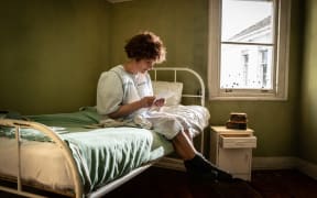 Still from the Minerva Productions film 'The Strangest of Angels' featuring Jayne Tankersley as Janet Frame