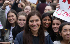 Protest organiser Mia Faiumu, Wellington East Girls College