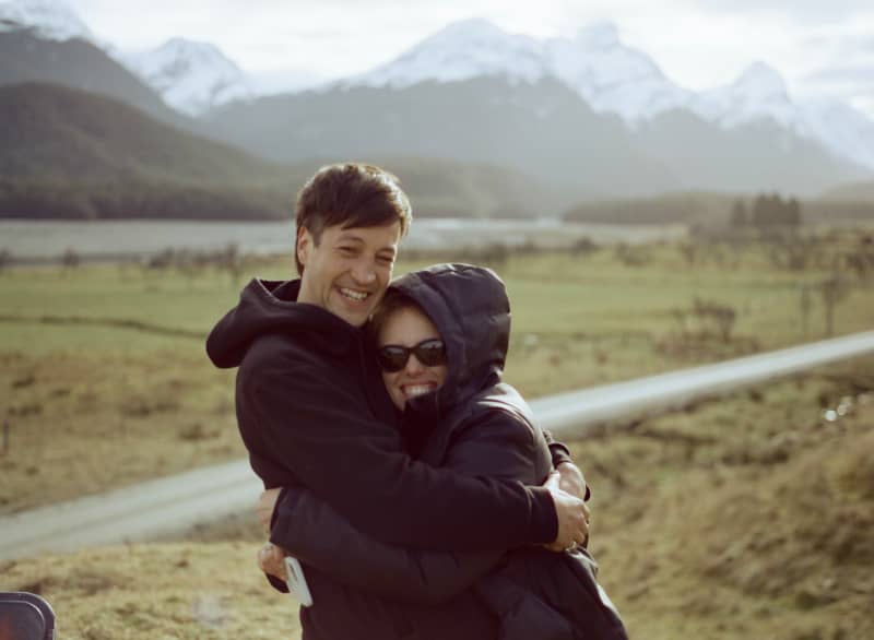 Marlon Williams and Ursula Grace Williams on set during filming of Ngā Ao E Rua - Two Worlds.