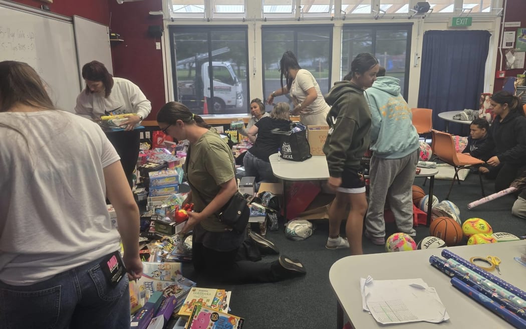 The Christmas Shoebox Project at Lower Hutt's Naenae Primary School.