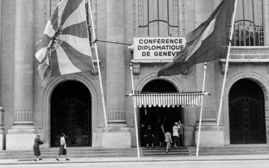 The diplomatic conference for the revision of the Geneva Conventions held in Switzerland (taken on 12 August 1949). Photo copyright: ICRC Archives/J. Cadoux