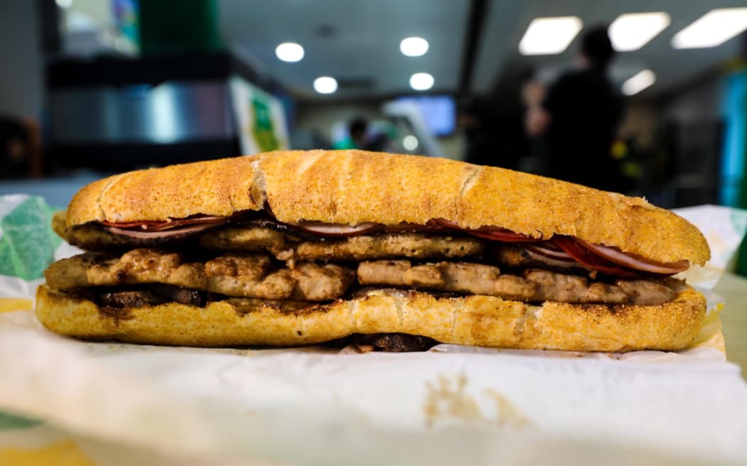 The 1.5kg monster sandwich is made up of 12 layers.