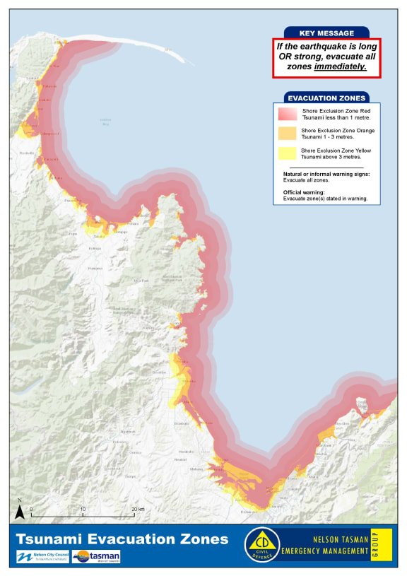 Tasman region evacuation maps.