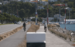 The road and cycleway near Wellington Airport.