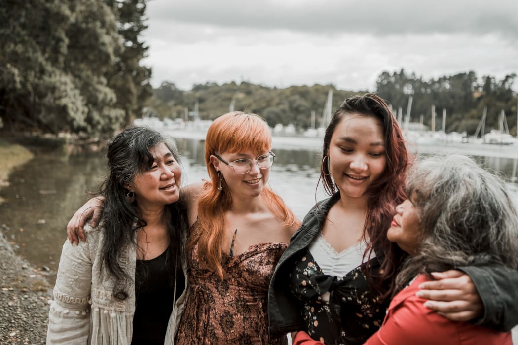 (L-R) Avi and her daughter Cinta, Cindy and her Mum Eva