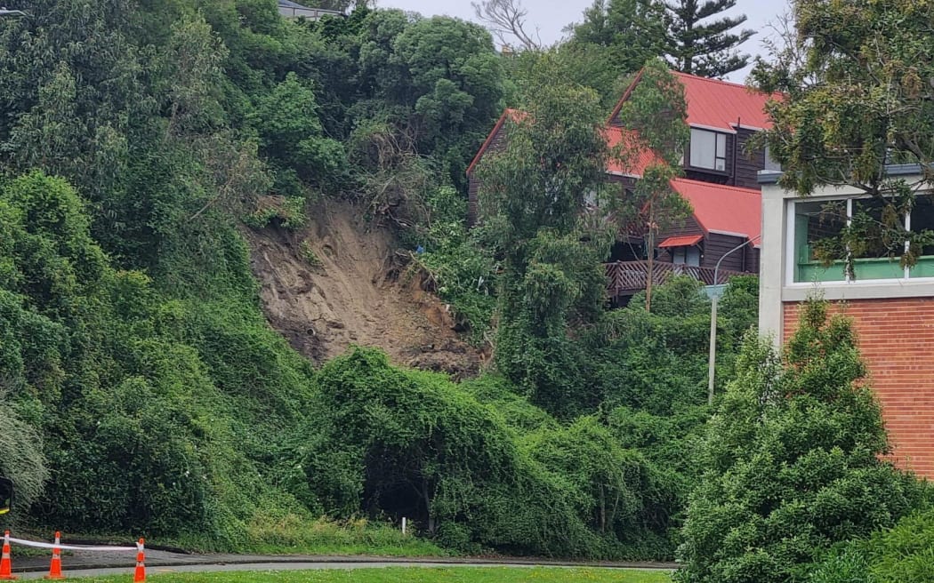 A slip has closed Portobello Road in Dunedin.