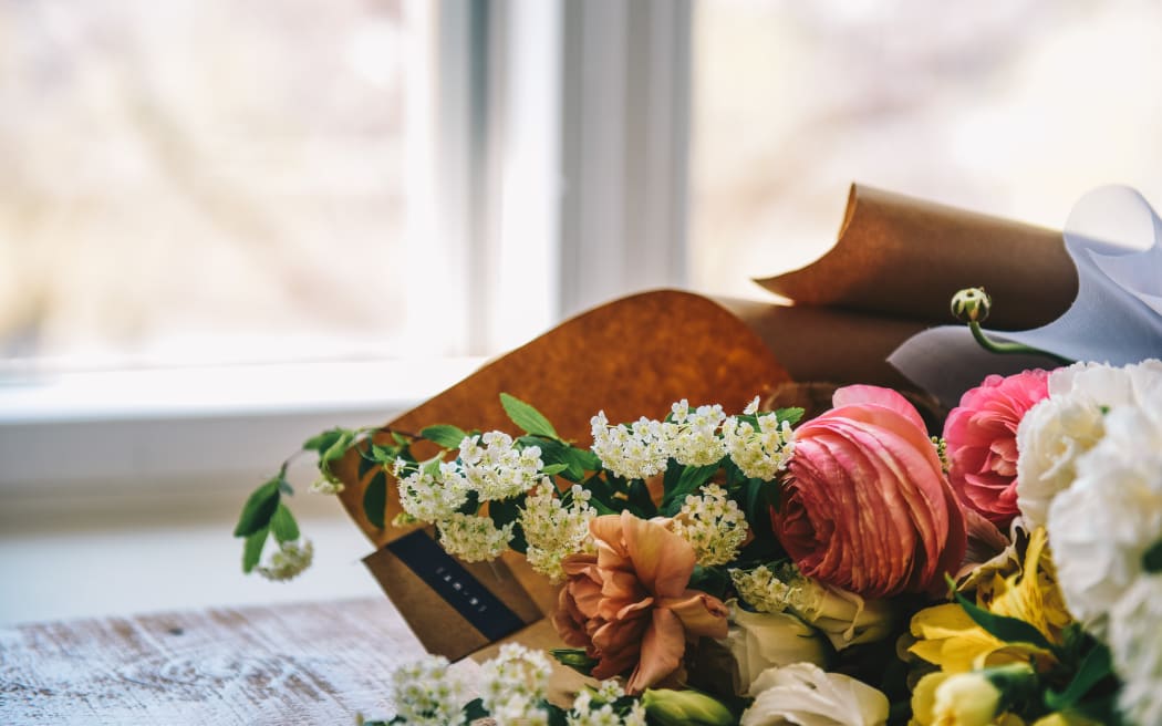 a bunch of flowers