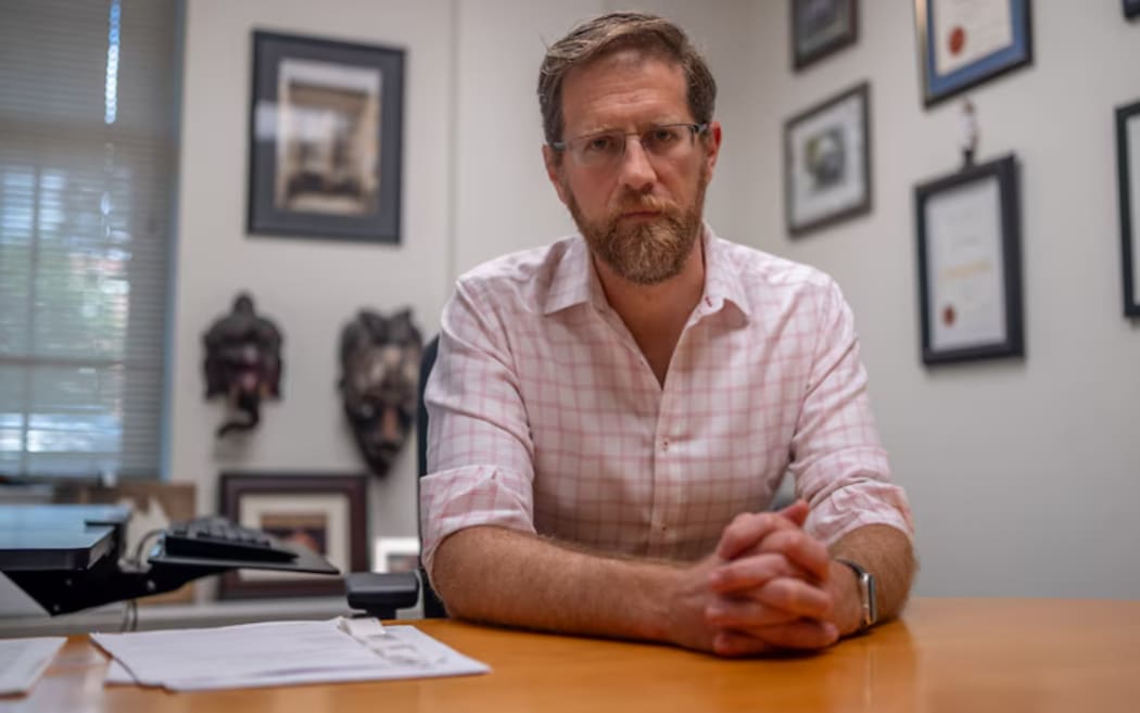 Dr Cameron Wolfe is concerned about the US government's messaging around the measles vaccine. (ABC News: Cameron Schwarz)