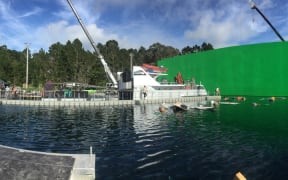 The water tanks at the film studio where Meg was filmed in Kumeu, Auckland.