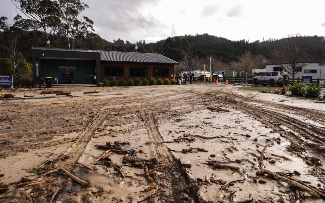 Bethany Park Campground in Kaiteriteri had extensive flood damage after the bad weather.