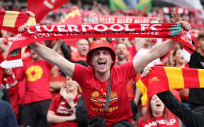 Liverpool fans at the 2022 Champions League final in Paris.