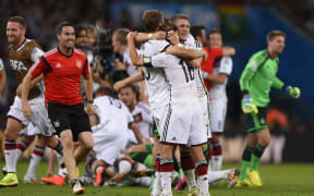 Germany celebrate their first World Cup win since 1990.