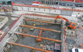City Rail Link work on Lower Queen St.