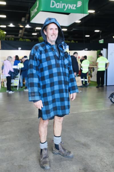 Collin is wearing a Swanndri Bush jacket that is 25 years old, at Fieldays on 11 June, 2025.