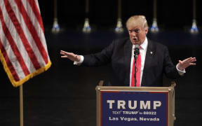 US Republican presidential candidate Donald Trump speaks during a rally at the Treasure Island Hotel in Las Vegas on June 18, 2016.