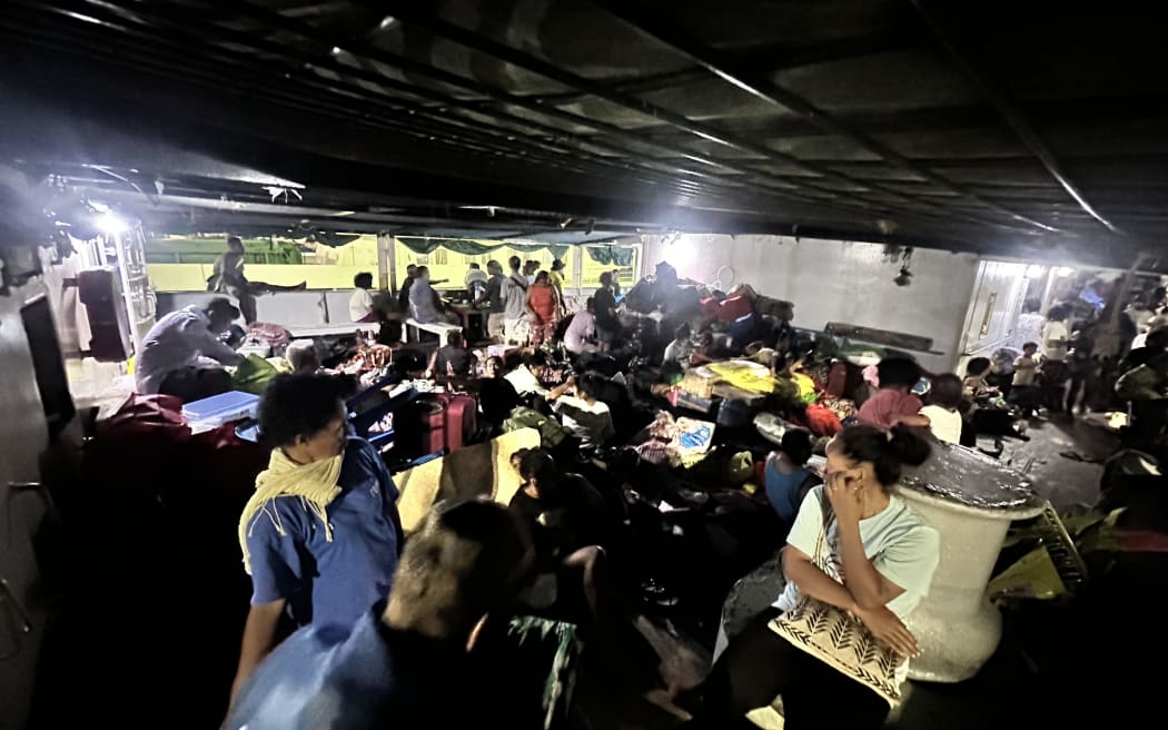 Standing room only - Voters aboard the MV Avaikimaine in Honiara before departing for Rennell and Bellona Province. 14 April 2024