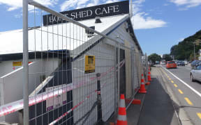 The Boat Shed Cafe took a pounding during the storm.