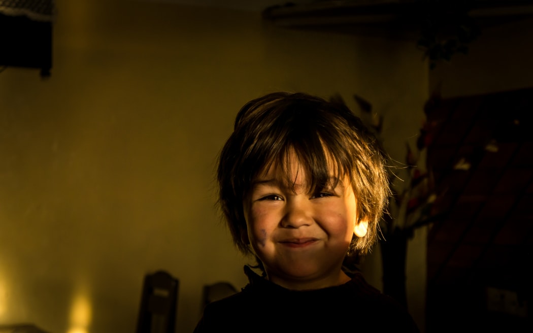 cute kid with grubby face