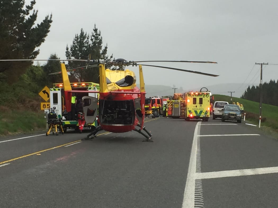 Four emergency helicopters were dispatched to the scene of the crash