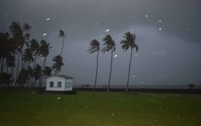 This picture, taken from Mulinuu on Friday night, shows Cyclone Gita gradually moving towards Samoa.