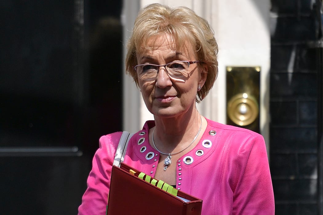 Britain's Leader of the House of Commons Andrea Leadsom leaves after attending the weekly meeting of the Cabinet at 10 Downing Street.