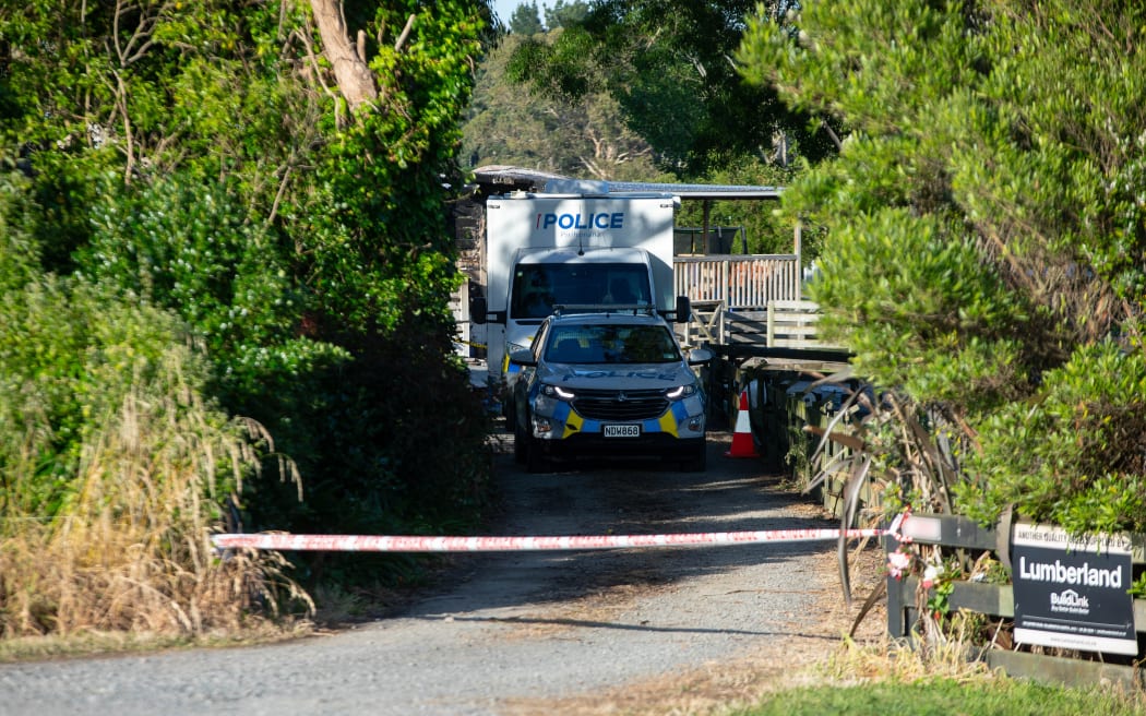 Outside the scene of a fatal house fire in Sanson, November 2025.