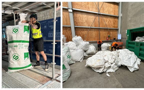 Goodwrap staff sort through returned material.