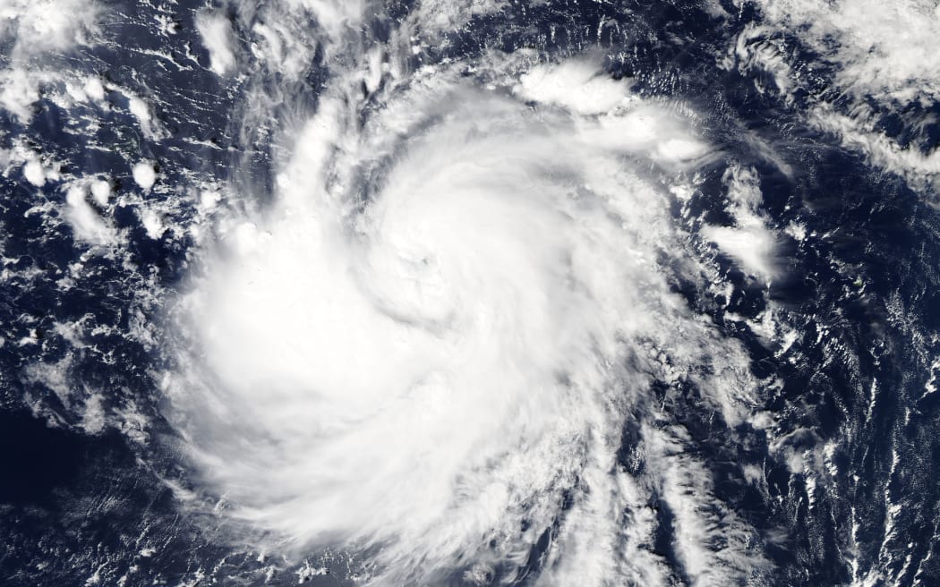 NASA satellite image shows Typhoon In-fa in the Pacific Ocean, November 18, 2015.
